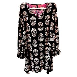 NEW! Emery Rose Plus Size Tiger Print Skull Midi dress.